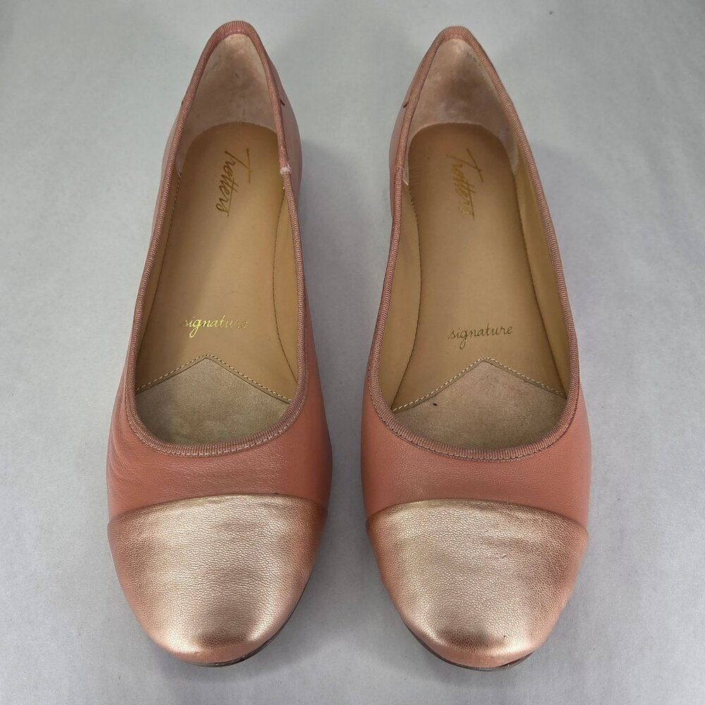 Trotters Clara Flats - Pale pink/champagne